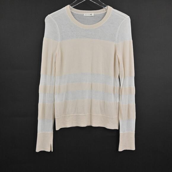 rag & bone Sweaters - RAG BONE Womens Sweater Merino Wool Size M Vivi Crew Lightweight Stripe Neutral